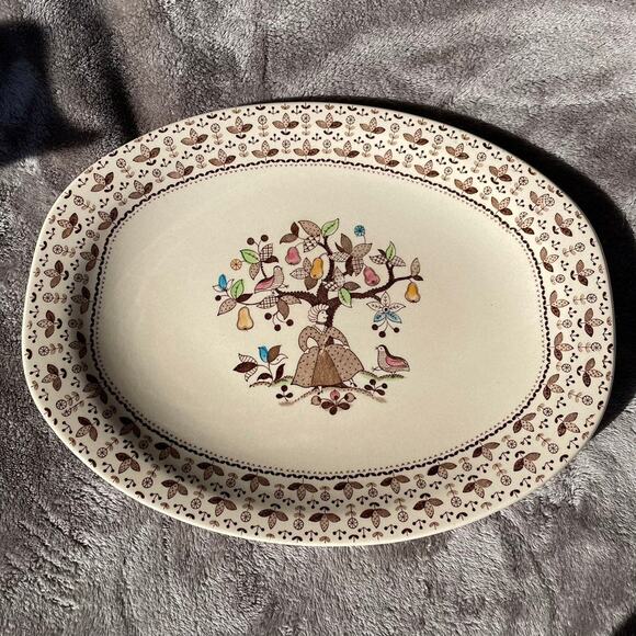 Johnson Brothers Sugar & Spice Oval Serving Platter Brown Ironstone Vtg England - Picture 6 of 11